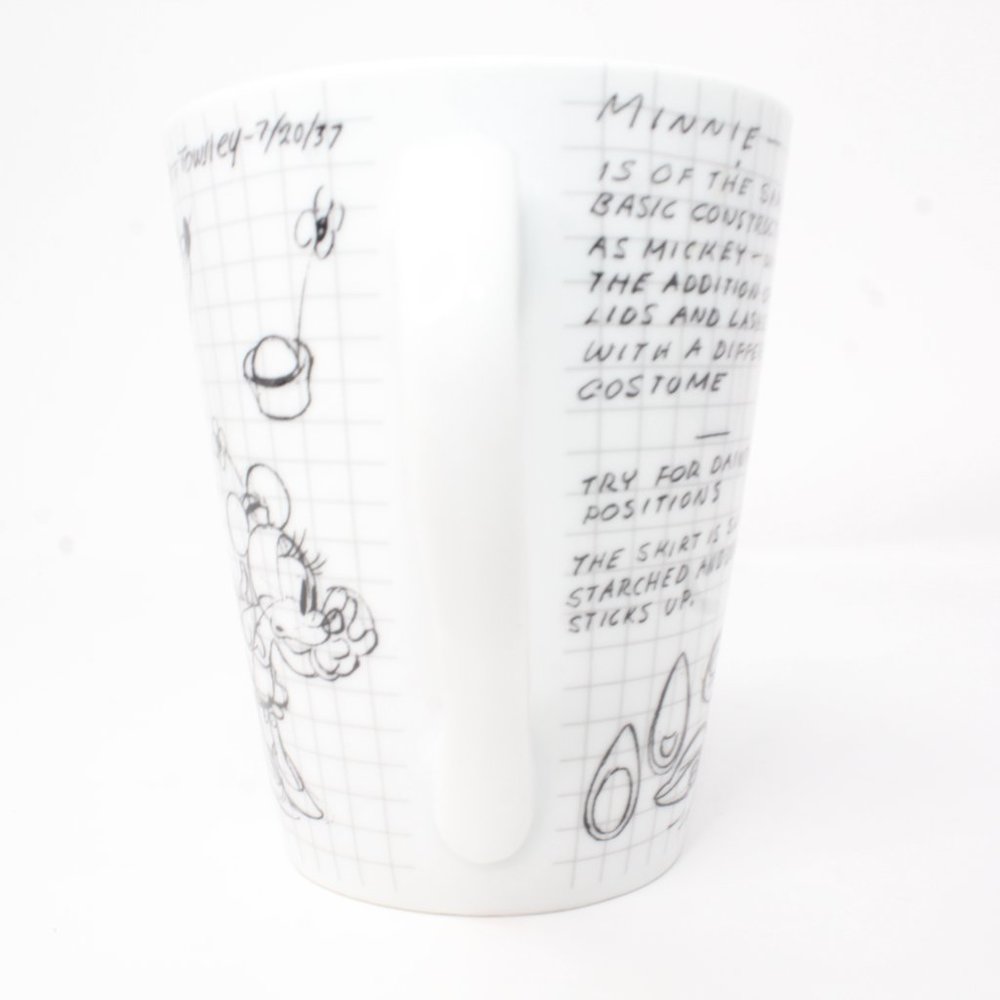 Disney Minnie Mouse Sketch Book Coffee Mug Black White Animation Drawing 2008 - Picture 5 of 7